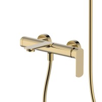 Смеситель для ванны с душевым гарнитуром, шлифованное золото, AQUAme Monza AQM6312BG