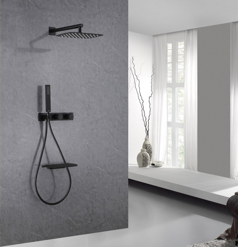 Душевой комплект Abber Rund AF8750B С ВНУТРЕННЕЙ ЧАСТЬЮ, матовый черный