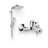 Душевой комплект Смеситель Hansgrohe Talis E 71740000 + Стойка Crometta E 240 1jet Showerpipe Reno 27289000 EcoSmart