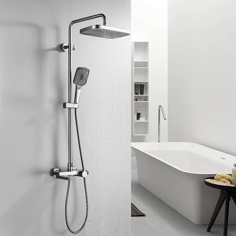 Душевая стойка Rose R1896T с термостатом, пепельный