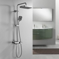 Душевая стойка Rose R1896T с термостатом, пепельный