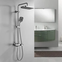 Душевая стойка Rose R1896T с термостатом, пепельный