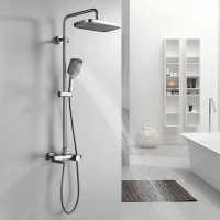 Душевая стойка Rose R1896T с термостатом, пепельный