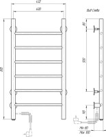 Полотенцесушитель электрический Domoterm Классик DMT 109-6 40x81 EK L