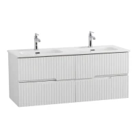 Тумба с раковиной Cezares Duet 120 bianco lucido, раковина Cezares CZR-8095-120-2 двойная