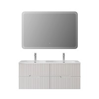 Тумба с раковиной Cezares Duet 120 bianco lucido, раковина Cezares CZR-8095-120-2 двойная