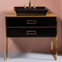 Накладная раковина Armadi Art NeoArt 802 67 черная, прямоугольная, искусственный камень, с 1 отверстием под смеситель