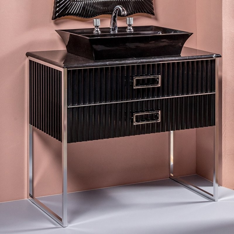 Накладная раковина Armadi Art NeoArt 802 67 черная, прямоугольная, искусственный камень, с 1 отверстием под смеситель