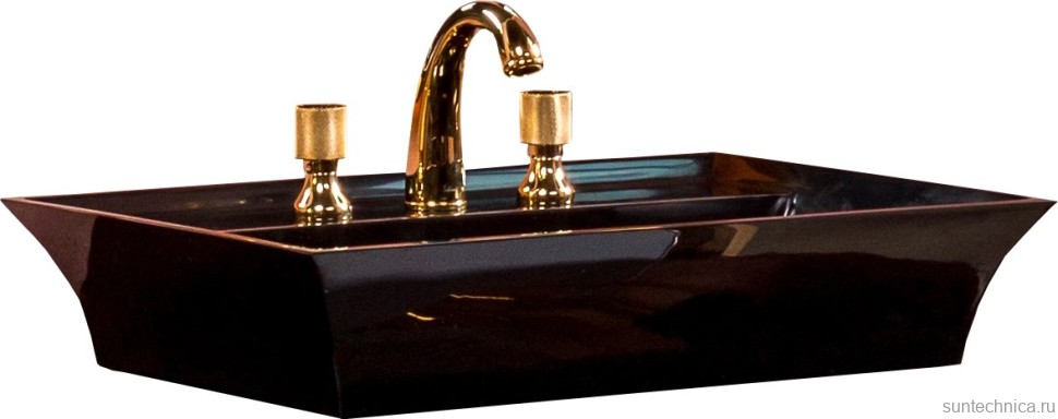 Накладная раковина Armadi Art NeoArt 802 67 черная, прямоугольная, искусственный камень, с 1 отверстием под смеситель