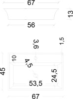 Накладная раковина Armadi Art NeoArt 802 67 черная, прямоугольная, искусственный камень, с 1 отверстием под смеситель