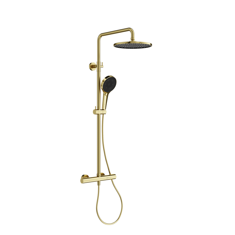 Душевая стойка Sancos Etna SC9007BG с термостатом, брашированное золото, PVD покрытие