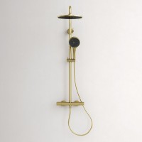 Душевая стойка Sancos Etna SC9007BG с термостатом, брашированное золото, PVD покрытие