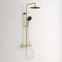 Душевая стойка Sancos Etna SC9007BG с термостатом, брашированное золото, PVD покрытие