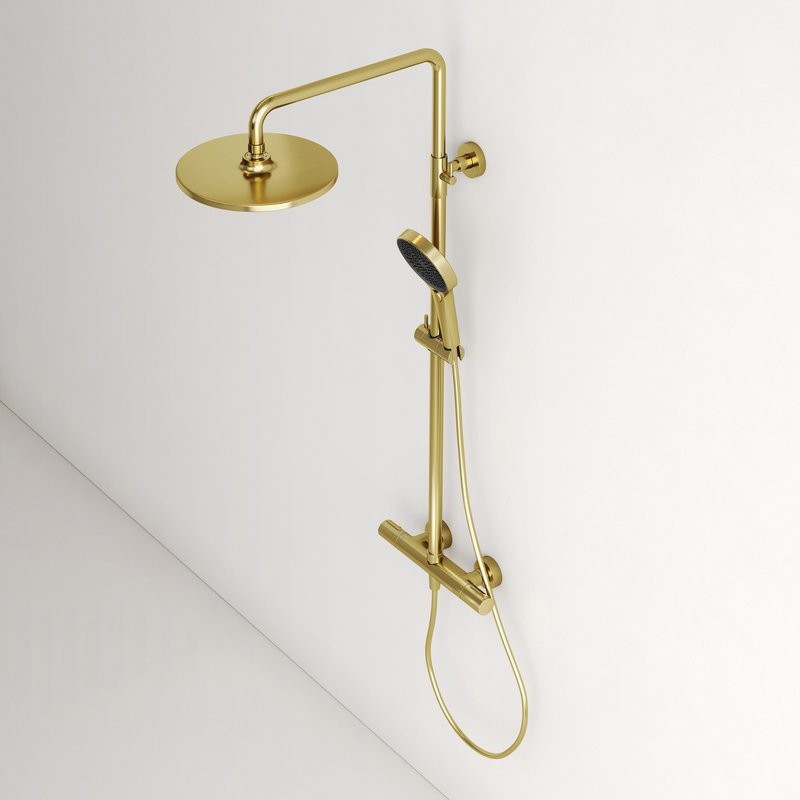 Душевая стойка Sancos Etna SC9007BG с термостатом, брашированное золото, PVD покрытие