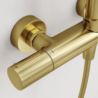 Душевая стойка Sancos Etna SC9007BG с термостатом, брашированное золото, PVD покрытие