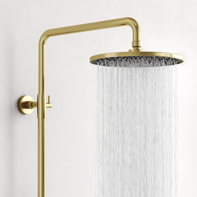 Душевая стойка Sancos Etna SC9007BG с термостатом, брашированное золото, PVD покрытие