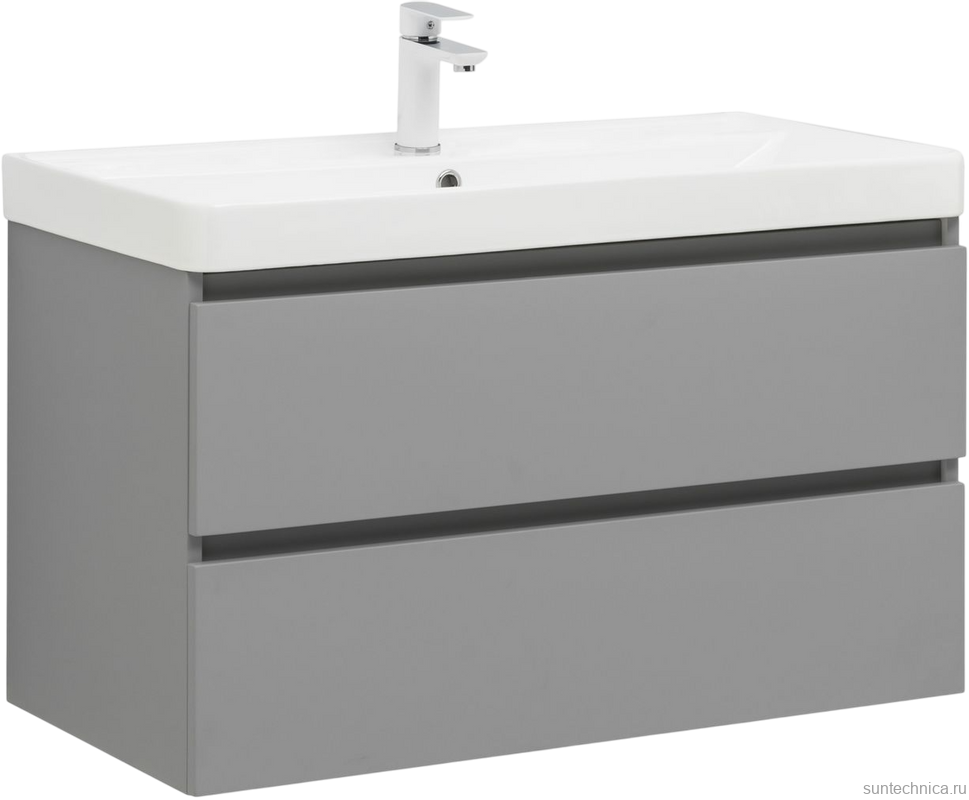 Тумба с раковиной Aquanet Вега 2.0 90 подвесная, мисти грин