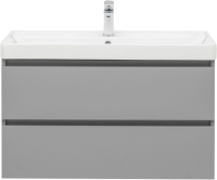 Тумба с раковиной Aquanet Вега 2.0 90 подвесная, мисти грин