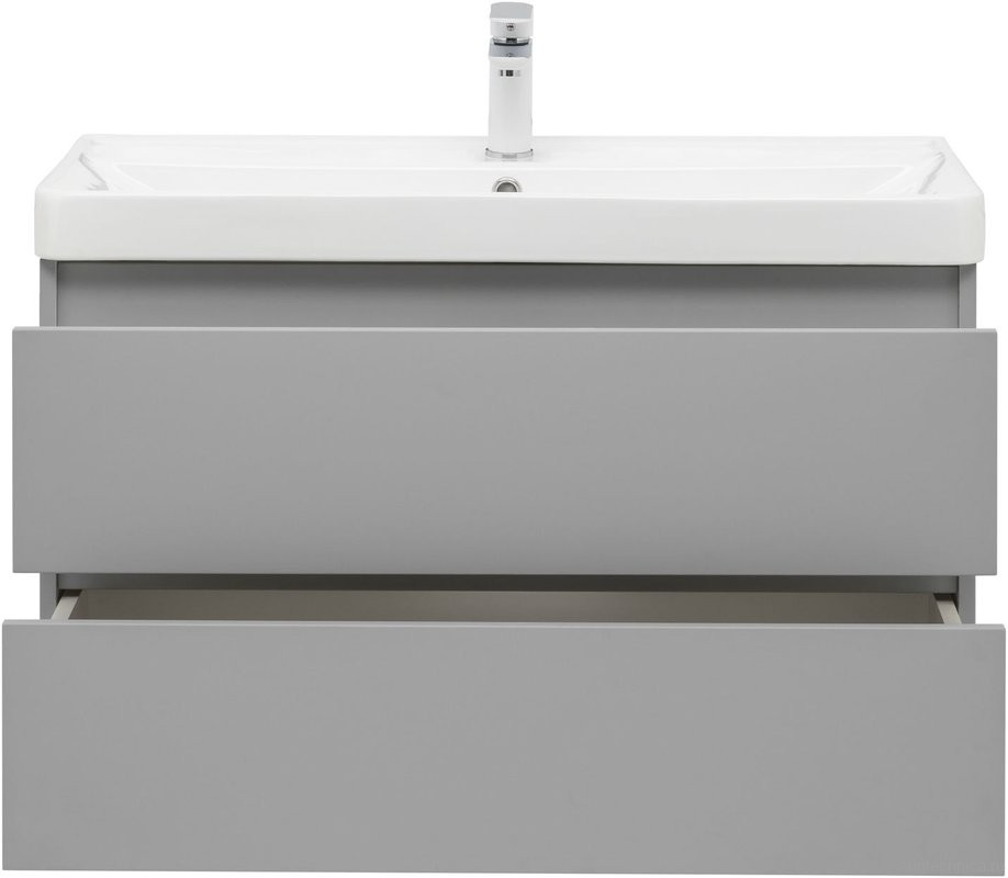 Тумба с раковиной Aquanet Вега 2.0 90 подвесная, мисти грин