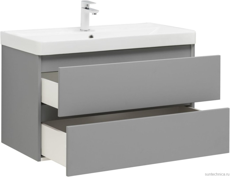 Тумба с раковиной Aquanet Вега 2.0 90 подвесная, мисти грин