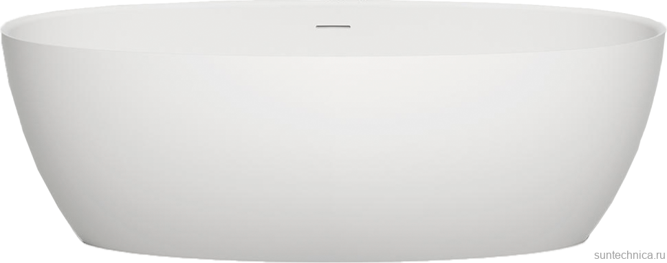 Ванна из искусственного камня Salini Alda Nuova S-Sense 170x80 см, отдельностоящая, белая, овальная, со сливом-переливом, с донным клапаном, фурнитура белая