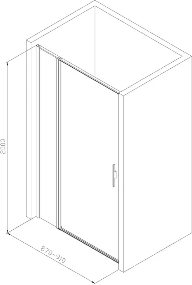 Душевая дверь в нишу Allen Brau Priority 3.31026.BA 90 см, профиль серебро браш, стекло прозрачное Optiwhite