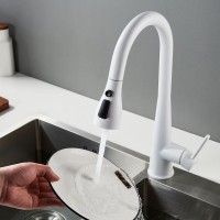 Смеситель для кухни с выдвижным изливом Shevanik S363C, белый Смеситель для кухни с выдвижным изливом Shevanik S363C, белый