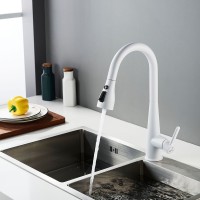 Смеситель для кухни с выдвижным изливом Shevanik S363C, белый Смеситель для кухни с выдвижным изливом Shevanik S363C, белый