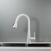 Смеситель для кухни с выдвижным изливом Shevanik S363C, белый Смеситель для кухни с выдвижным изливом Shevanik S363C, белый