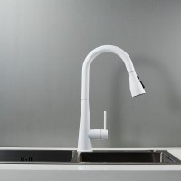 Смеситель для кухни с выдвижным изливом Shevanik S363C, белый Смеситель для кухни с выдвижным изливом Shevanik S363C, белый