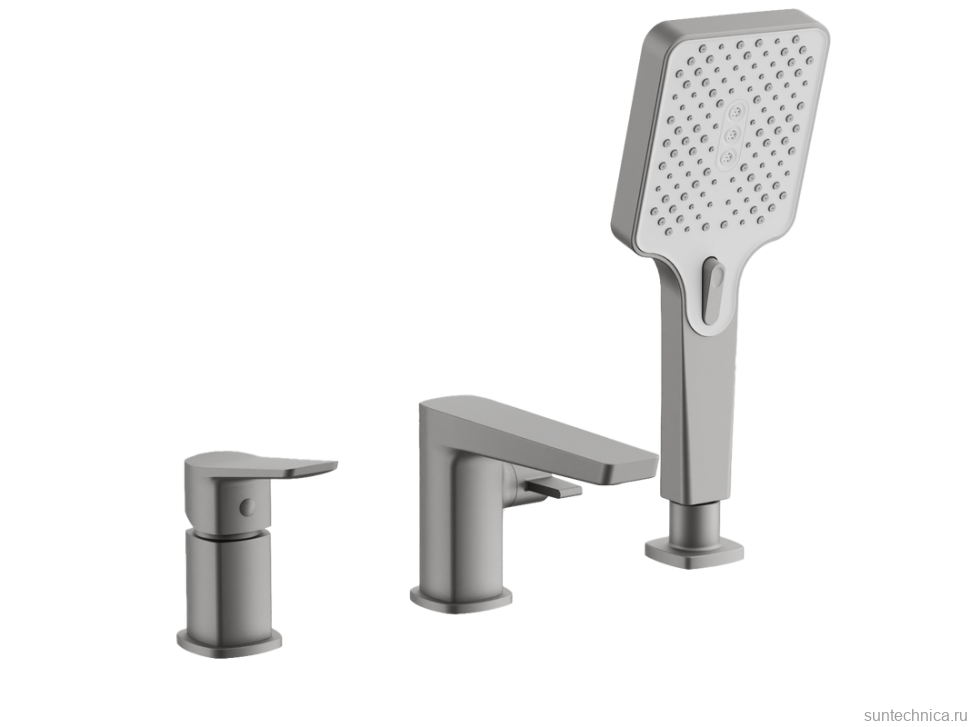 Смеситель на борт ванны BELZ B715 B66715-3 оружейная сталь