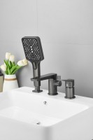 Смеситель на борт ванны BELZ B715 B66715-3 оружейная сталь Смеситель на борт ванны BELZ B715 B66715-3 оружейная сталь