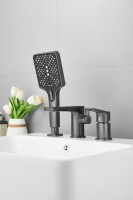 Смеситель на борт ванны BELZ B715 B66715-3 оружейная сталь Смеситель на борт ванны BELZ B715 B66715-3 оружейная сталь