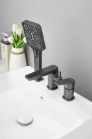 Смеситель на борт ванны BELZ B715 B66715-3 оружейная сталь Смеситель на борт ванны BELZ B715 B66715-3 оружейная сталь