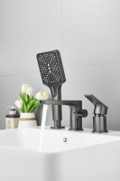 Смеситель на борт ванны BELZ B715 B66715-3 оружейная сталь Смеситель на борт ванны BELZ B715 B66715-3 оружейная сталь