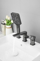 Смеситель на борт ванны BELZ B715 B66715-3 оружейная сталь Смеситель на борт ванны BELZ B715 B66715-3 оружейная сталь