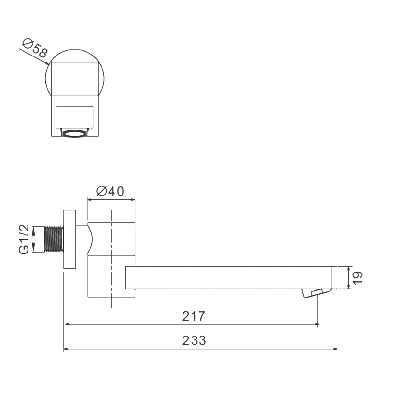 Излив Raglo R473.72 хром