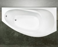 Ванна из искусственного камня Marmo Bagno Турин R 170x95 см, угловая, правая, пристенная, белая, асимметричная, на ножках