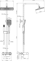 Душевая стойка Wonzon & Woghand WW-B3112-CR с гигиеническим душем, хром