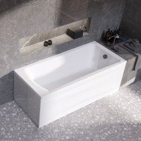 Акриловая ванна Marka One Prime 150x75 см, пристенная, белая, с каркасом