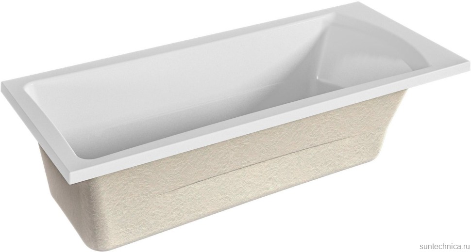 Акриловая ванна Marka One Prime 150x75 см, пристенная, белая, с каркасом