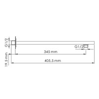 Настенный верхний излив для душа, цвет никель, A350