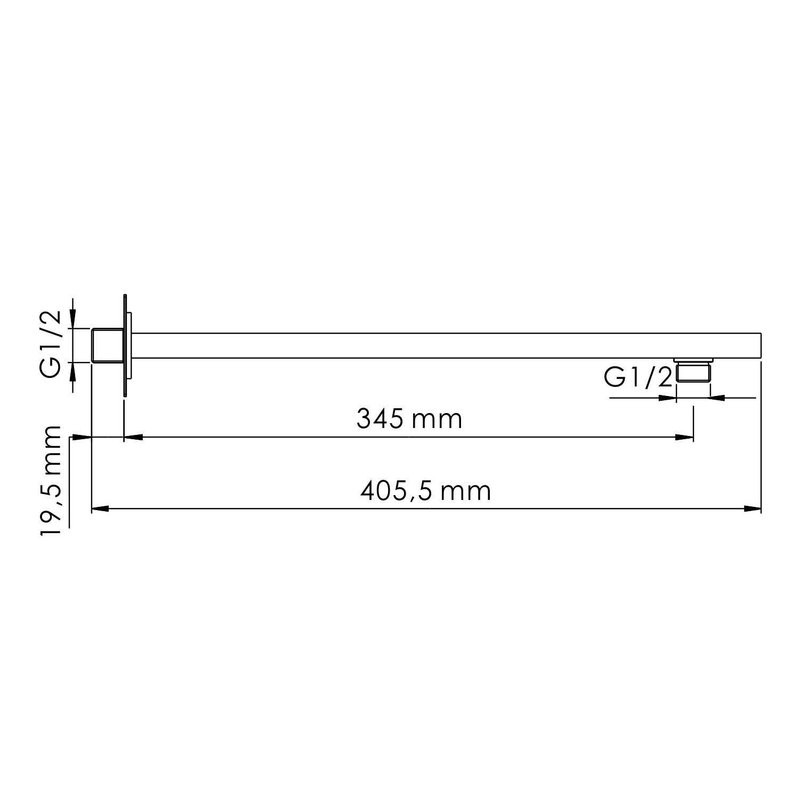 Настенный верхний излив для душа, цвет никель, A350