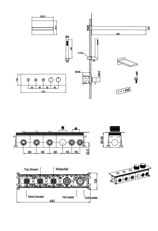 Душевой комплект Boheme Fusion 131-BRB С ВНУТРЕННЕЙ ЧАСТЬЮ, brushed bronze
