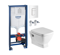 Комплект Унитаз подвесной Santek Нео 1WH302423 с микролифтом + Инсталляция Grohe Rapid SL 38772SH0 3 в 1 с панелью смыва