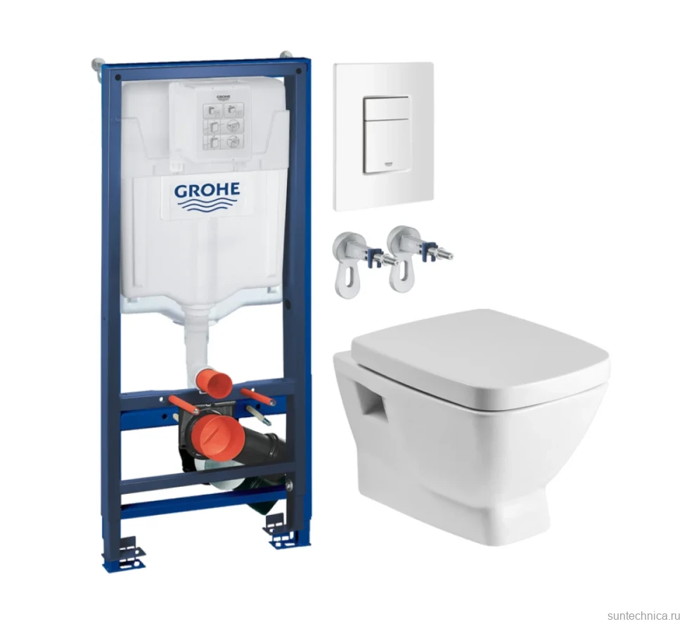 Комплект Унитаз подвесной Santek Нео 1WH302423 с микролифтом + Инсталляция Grohe Rapid SL 38772SH0 3 в 1 с панелью смыва