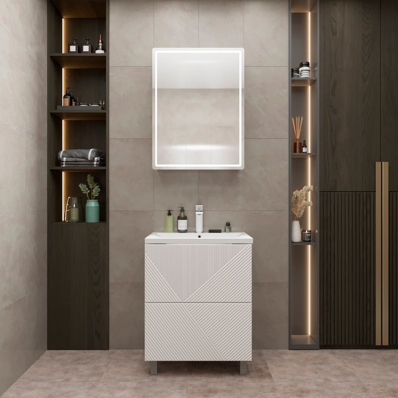 Тумба д/ванной "ВЕКТОР-65" под раковину Нелли-65 (MIXLINE) (ПВХ)