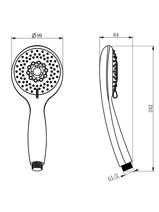 Душевая лейка D&K DC1101305 серый, черный