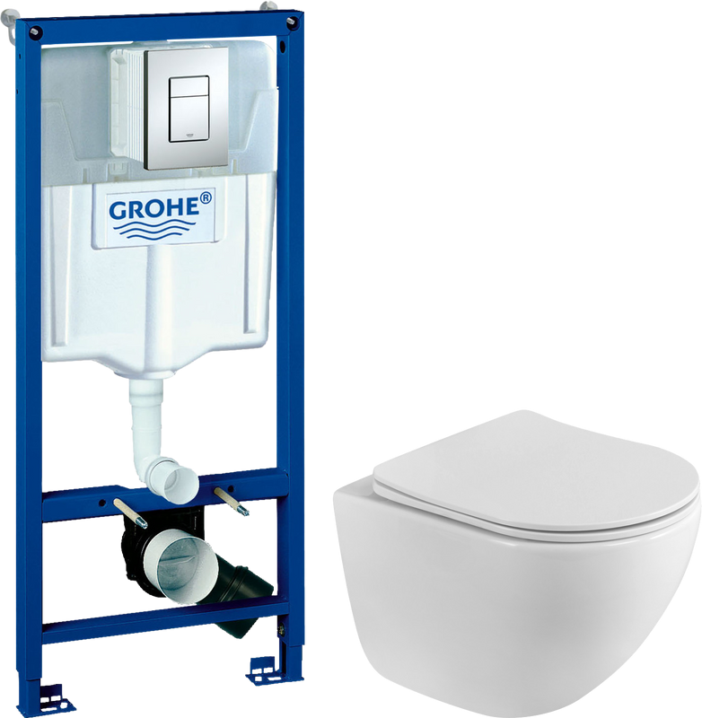 Комплект Унитаз подвесной BelBagno Libero BB11051CH-TOR/SC безободковый + Инсталляция Grohe Rapid SL 38772001 3 в 1 с кнопкой смыва