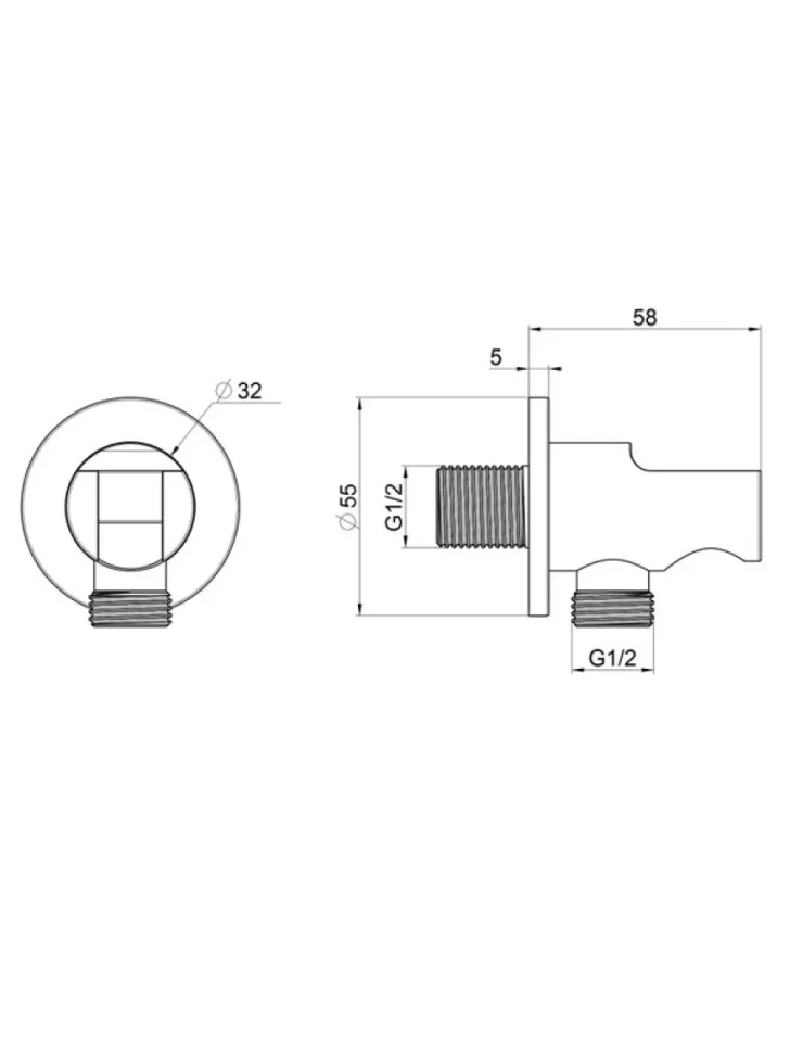Шланговое подключение Wonzon & Woghand WW-HZ2319-CR хром